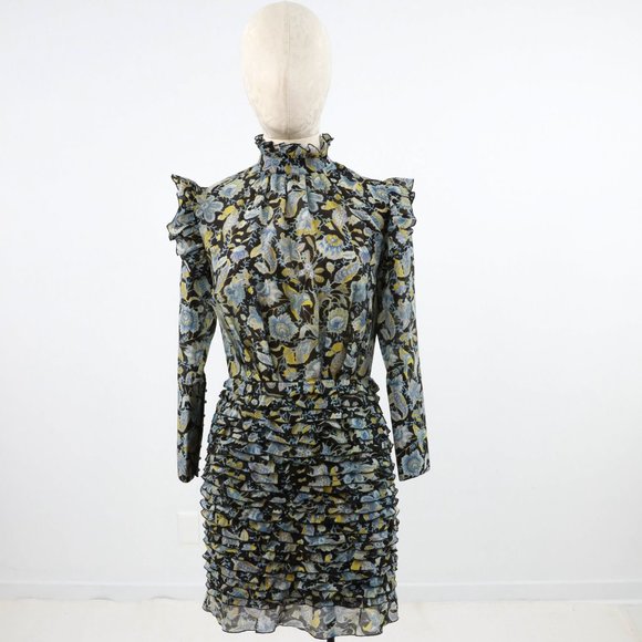 Robert Rodriguez 2 Silk Cotton Print Ruffle Dress - Picture 12 of 14
